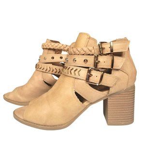 Sugar - Riverdale Tan colored Studded Ankle Boots - Size 9